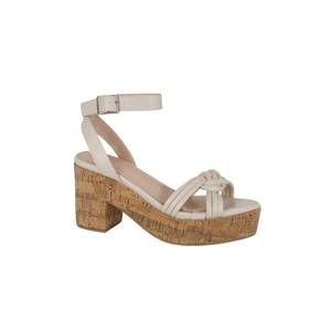 NEW MARS SKY women's cork in it platform sandals in beige